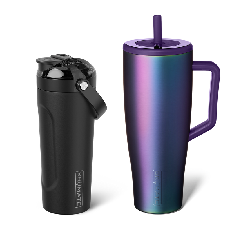 Shake + Glow Bundle | Dark Aura & Matte Black | 40oz/25oz - Versatile Ready-Set