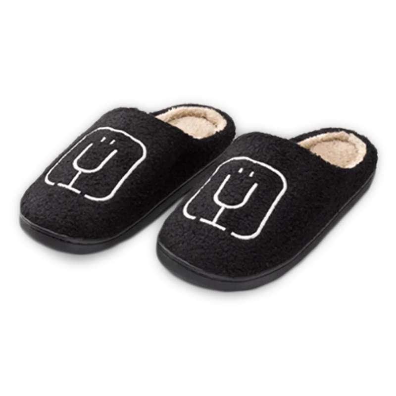 BruMate Fuzzy Slippers | Black - Roadtrip Style