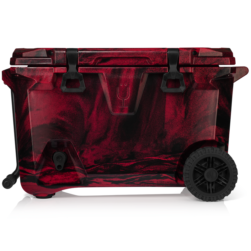 Br Tank 55-Quart Rolling Cooler | Red & Black Swirl - Bright Escape