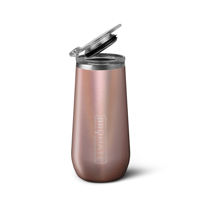 Champagne Flute | Glitter Rose Gold | 12oz - Weekend Refresh
