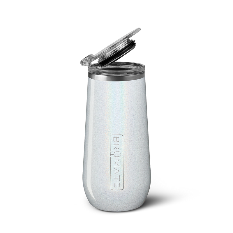 Champagne Flute | Glitter White | 12oz - Adventure Pour